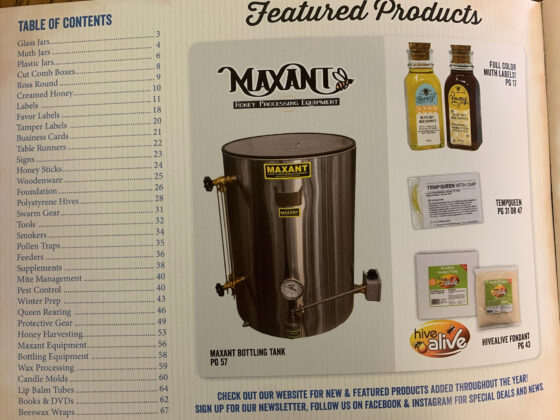 blue sky bee supply table of contents