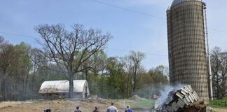 Smoldering silo at Portage County farm demolished