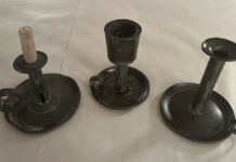 Numerous pioneer craftsmen turned out holders for candles