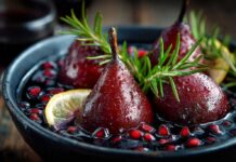 Spiced Pears and Pomegranate