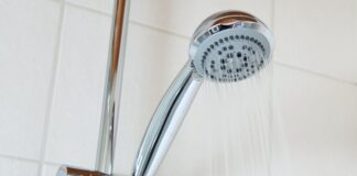 Into hot water shower head