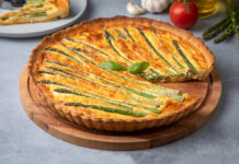 Hash Brown Crusted Asparagus Quiche